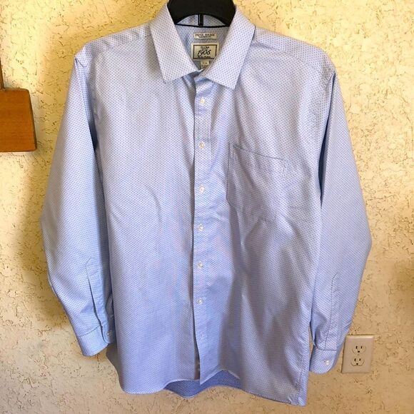 JoS.A.Bank Textured Blue Dot Button Down Dress Shirt - Picture 3 of 12